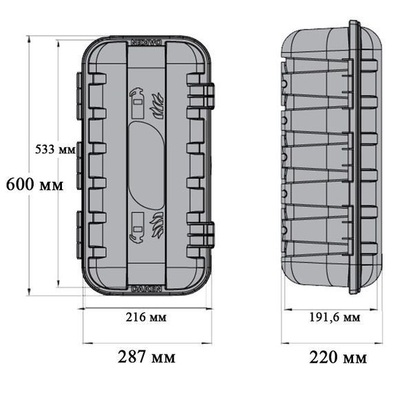 Ящик для вогнегасника Daken Strike 28,7 х60х22 6 кг 1004160000 фото